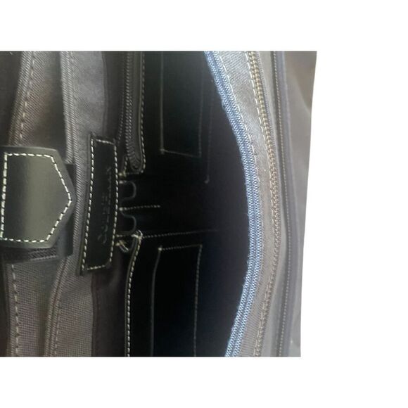 Cole Haan Men’s Canvas Leather Messenger Shoulder Bag Laptop Briefcase - Picture 2 of 14